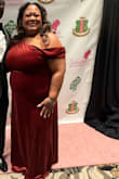 I am a true size 18 and short. I wore 3in heels and no alterations needed. I did need to hold my dress a little when I walked. The weight of the dress was perfect. Well made and the material felt expensive. The color was like the picture. Beautiful rust. Definitely will buy more from Lulu's. - Ronica O.