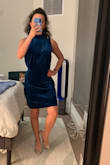 I got this dress for an upcoming holiday party at a refined social club. The dress fit well and was a good length. It cinches at the waist, so it creates a slimming effect. It was also very comfortable. - Casey C.