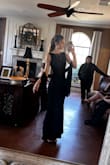 This dress is amazing! It fit so well, hugged all the right places, and had the perfect amount of stretch. The material is very thick and I loved the ruffles in the back. It was the perfect MOH dress for my friend's wedding. - Shelby T.
