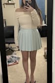 I was surprised at how soft this was when I took it out of the package! I was worried it wouldn't stay up, but it's quite stretchy and holds onto your shoulders well. It's really classy and cute. Not too thick that I can't stuff it into a snug-fitting skirt, and not too thin that it's really see-through (though slightly - I'd wear a nude bra). 5'0, 32C, 27", 36". The length is not ridiculous like most sweaters and is really flattering on a petite person. My shoulder width is ~15.5 inches and I ordered a small; I normally bounce between XS and small for Lulus sizing. - Elizabeth F.