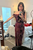 I'm normally a small, but I definitely should've sized up in this dress. FYI- with this type of fabric, there was very little give, so the fabric was pulling in all the wrong places, and I couldn't raise my left arm (the off-the-shoulder sleeve) above my waist. I really, really wanted to love this, but I unfortunately don't have time to exchange it for the event I bought this for, so I'm going with something else. - Savannah N.