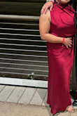 Love the dress, perfect for a special event. The color is a little darker than the picture but it is perfect. I am a medium but I had to size up to a large because it runs small. Length wise it fit perfectly. - Diana M.