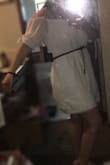 I ordered this dress in a large thinking that it was going to run small, but was too big. If I would've gone with a medium it would've fit perfect. I will be wearing a belt with this dress and it looks better - Nicole G.