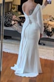 I ordered M according to the size chart, but it was too big. Small fits nicely. Would need shapewear underneath. Don't mind my underwear lines in photos. - Rebecca R.
