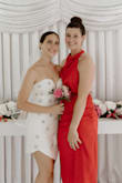 This dress was perfect for the wedding elopement I was a part of in Vegas! The material was light and comfortable for Vegas in August, and for someone who can get easily hot and sweaty, I didn't have sweat stains. The open back kept me cool and comfortable! - Lauren S.