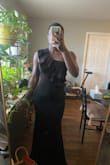 I was going to wear this dress to a wedding. I bought two dresses from Lulus, and I loved the other dress more. From the sides, I love it. From the front, I think it's okay. I feel a lot sexier and beautiful in the other dress I bought. It is long on the bottom. - Maimouna D.
