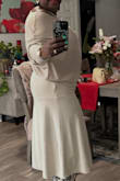The fit and material was as expected. The fabric is soft and make the sweater look more expensive. I have yet to have a bad purchase with your store it has never fells - Vickie D.