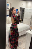 I was disappointed in this dress. The back was so pretty but the front was not flattering at all. It was really giving grandma vibes around the neck and chest. I also thought the zipper area was so tight for no reason. I'm returning this. - Diana L.