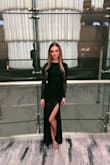 Was very happy with this dress. I did go a size smaller because the arms were a little baggy on the small and the ruching just didn't look right so I recommend sizing down! - Brooklyn C.