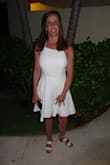 The dress fit true to size and was extremely comfortable. The material wore very well and didn't wrinkle up when I sat down. I wore this on a recent trip to Montego Bay and everyone just loved it!! :) - Stacey L.