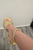 Comfortable even with the big heel... beautiful gold color... got so many compliments!!! - Yery Q.
