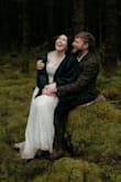 Wore this dress for my wedding elopement in the Scottish Highlands and it was perfect! It was a little tight but I was unexpectedly 8 weeks pregnant by this point. The zip is a little finicky but still works, just be mindful it doesn't have any stretch. Loved at my height I had a little train and the lacey detail looks more expensive then it was. - Larissa E.