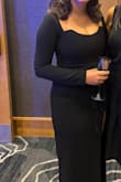 I love this dress! Bought on a Wednesday with 2 day shipping for a Friday night gala. It hugged me in all the right places and felt amazing. I'm 5'6. Even with 4 inch heels it was still a bit long. The corset top and material really sealed the deal for me. Like I said, hugged me in all the right places and it was still comfortable and stretchy. - Trinity M.