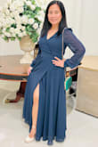 I love the dress. Medium Size just right for me but I am not tall, I just changed the length at the bottom. - Jeseth S.