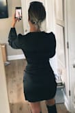 This dress is beautiful and very unique. I'm very happy to add it to my wardrobe. It fits perfectly. - Hannah F.