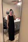 Wearing to a work gala and needed a dress that's professional but still flattering. The slit is very modest and looks great. Stretchy material and comfortable - Lindsay S.
