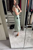 Excited to wear this to a beach wedding! Fits well but not too snug. Fabric looks well made and love the mermaid shape of the dress. - Elyse K.