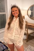 Such a cute pair of PJs for anything Bridal! Wore for my Bach trip and they were adorable! The shorts are on the shorter side, so if you're tall I'd size up! Such perfect pajamas for all things bridal!! - Charli C.