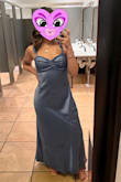 I was a bit worried about the chest-to-hip sizing, but it actually turned out pretty well. I tied the string a bit snug to ensure no spillage/slippage, even though I am not as blessed in the chest. Because of this, the lower part of the back and waist area was a little loose. I wish that I had time to bring it in a little more, but it was fine and also nice to have some room after eating, and for the overall hip area. Also, remember to steam it before going out! Don't be like me! (don't mind the water drops in the solo photo either, the faucet water pressure was strong af and the material shows wet spots easily - so heads up) Overall, satisfied with the dress, got compliments, and it was comfy :) - Katelyn L.