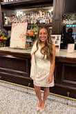 This dress was adorable!!!! Got so many compliments. The sleeve is SO fun! I have a large chest, and it really tucked me in nicely with this strapless bra. I think my chest made it pull in the belly area, so I had to wear spanks, and it rode up a little bit, but it was perfect! - Maryann F.