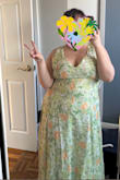 I love this dress!!! It exceeded my expectations, honestly, as I am on the shorter side (5'0), so length is usually a problem. This is a midi dress I plan to wear to a wedding on Easter Sunday. The color and design are adorable and perfect for spring. Word of warning for bigger chested girls, it will fit snug as there is no give around there, or really anywhere in the dress. Hugs my curves well, otherwise. I'm excited to wear this out! - Elif O.