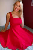 I absolutely love this dress, I have it in blue, black, and red. It is a heavy, high quality material that hits my body at all the right places. Tight where it needs to be, but loose and full skirt to hide your tummy. I have it in the small and XS, both fit me, but the small is more appropriate for the work environment. Definitely get this dress! - Mariah F.