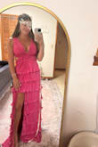I absolutely loved this dress!! It was very comfortable to be in all night. It fit me very well. I loved the bright color. It was perfect for the night! I loved everything about this dress!! - Kyleigh W.