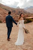 I was looking for something long sleeve and a little boho for my elopement photos in Zion and this was perfect! It was a little long for me and I tried to hem it myself but it was tricky with the lace, so I just let it get dirty and got some epic orange ombre. It fit like a glove! - Eleni P.