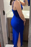 It's a beautiful dress!! I'm short, so I had to get it hemmed, but it fit perfectly! - Emma J.