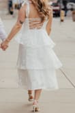 I wore this dress for engagement pictures. It was super comfortable. I do have a smaller chest, so the cups were a little big for me, but overall fit great. - Grace H.