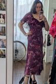 This dress is so lightweight and pretty. The purple feels so unique. I plan to keep the chest line in place with some tape but other than that the fit is great. - Mairead F.