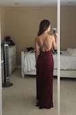 The dress itself is so pretty and flows beautifully. Bought this dress for prom but unfortunately cancelled plans this year, will definitely wear to another event in the future though. I'm fairly short so I will have to get it altered to fit my height but besides that it fits perfectly and the adjustable straps are everyyyttthhhiiinnnggg :) - Crystal C.