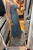 Fabric has no give; this was a really tight fit for me around the waist. I have small boobs, but a very large rib cage circumstance. The overall top fit was just unflattering. Given it was also incredibly uncomfortable, it was an easy no for me. It's possible that sizing up could've helped, but I didn't love it enough to try. Oh also it came with a tear in a seam. Not really a surprise, fabric quality was low but not unreasonable. - Quinlyn J.