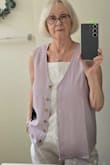 I already reviewed the lavender top, but wanted to share how it fits and how it looks worn as a vest over a tank top. - Kathy A.