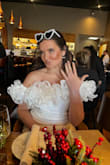 I love an off-the-shoulder look. This ruffle dress was perfect for my bachelorette trip, and I'm trying to find ways to wear it again! It's pretty short, so I wore stockings under it, but this is in February as well. - Julianne N.