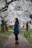Material is great and i like that the dress has a double layer of cloth. Still gave my body shape and kept me warm in the winter. - Victoria P.