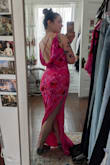 I originally ordered a medium then went all the way down to an XS to get the fit that was needed due to the flowy openness of this dress. I think it's gorgeous now and I can't wait to wear it - Mairead F.