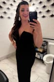 This dress was perfect. No alterations needed. Stayed up without hiking it up all night. Comfortable and easy to wear. Would recommend! - Elyse J.