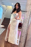 Bought it in end of year 2024 and wore it April 2026 for wedding reception after spending time working out and slimming down a bit. Loved the look, had to soak it in fabric softener though (the mesh felt scratchy against my skin) but everything about this dress turned out just right. Wear heels at least 1 to 2 inches taller. Needs no bra. Did end up sewing an inch higher in the thigh slit area. Otherwise, perfect look! - Moira H.