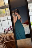 I saw some comments saying it runs small but honestly I just followed the charts and worked pretty well for this one. It's amazing and so comfortable, the color is beautiful too. I did not have a problem with the zipper, like I saw some comments from other dresses. I felt like a princess wearing this. If you're a little short like me, you may need to adjust the length of the dress even when wearing heels, not a big issue tho. - Johanna M.