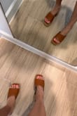 They look heavy- they're not at all! They're so comfy and it does have somewhat of a foam. I don't think I'll get tired in these. My only teeny tiny issue is that the strap is kinda big/loose? If that makes sense? Maybe my feet are too thin? Idk but not a big deal. - Jen H.