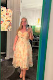 The colors are so beautiful, and this is an elegant dress. I do think the waist was a little large, and the material is a bit cheap. But it is still a very nice dress, and I felt lovely. It was giving a bit of the 1950s vibes, and I'm here for it. I would go down a size next time - Emily R.