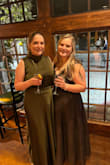 I love this dress so much and got so many compliments. I think it's my all time favorite formal dress I've worn! I fluctuate between a medium and large, but went w large because the fabric doesn't have any stretch. I would especially recommend sizing up if you have a big bust. I wear a 36DD, and the large fits great. I also do not have a flat stomach, and the dress created the ~illusion~ that I do! Also, I'm 5'4 and wore 2 inch heels, and the length was perfect! - Julia G.