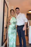 OK first off, I love this dress. I got so many compliments. It literally is just so beautiful, however, it was a little tight on my hip, so it would ride up a little bit. I ended up ordering a medium, and that one was too big, but the small was just a little too small, so I wore the medium. I think it just depends on the kind of fit you're looking for. I am somebody who is in between sizes. - Danielle B.