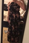 I got this for my upcoming wedding rehearsal dinner. I have a chubby apple shape, and this dress is **VERY** flattering.
This dress is the best dress I have ever put on -- I feel more beautiful in this frock than my WEDDING dress. I won't want to take it off! The slits are just enough so that you personally feel like a goddess, but no one would know they're there unless you started lunging. That's perfection to me. Also, I'm a relatively short person and this is not too long at all -- I've just need some 3" wedge sandals and I'll be ready to go!
It looks WAY better in person. Don't hesitate with this one! - Jenna B.