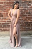 I had to have this dress!! I was invited to my friends prom this year and this was the perfect dress to wear! Looks better in person too! I got so many compliments about my dress people couldn't believe I spent less than $100 for it. Really popular for the slit and the deep neckline - Lesley R.