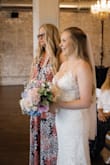 Absolutely loved this dress! I was in between sizes, and the exchange process was super easy! I ended up wearing a size 6. I'm 5'2 and 135 lbs. - Aria F.