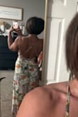 This is so cute and comfortable while being sexy too. Ordered a medium which is my usual in Lulus size & it fits perfectly. I usually can't fathom not wearing a bra but this isn't bad. I'm going to tack the surplice down so it doesn't gap but otherwise I love this dress. - Nancy W.