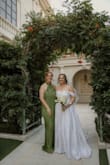 I am obsessed with this dress. The satin is so beautiful and really good quality. It fits true to size - but size down if you want it a tad more form-fitting! The pleats were so flattering. The dress was great in pictures and with flash. It was very comfortable!!! Got sooo many compliments. Must buy!!!! - Nina B.