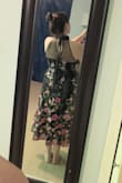 I ordered two floral dresses with different designs, thinking this was my second choice, and it ended up being my favorite. I like where it hits above the waist line so it does not accentuate my hips, but also compliments my smaller bust. The neck line shows off my shoulders nicely, and the see-through back gives it some delicate elegance. - Ceili Q.